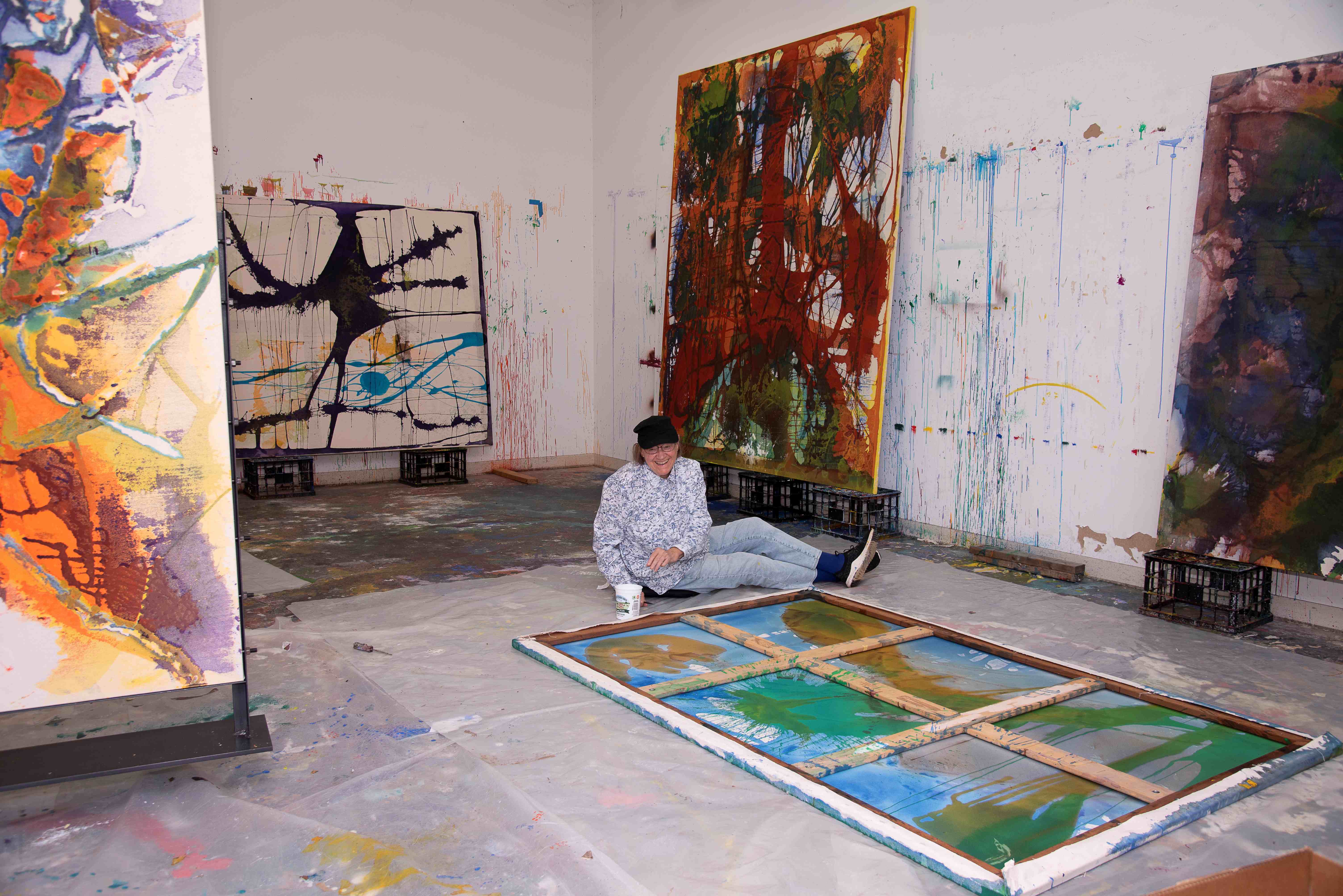 Artist Dona Nelson in their studio