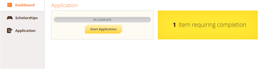 Screenshot showing Start Application button