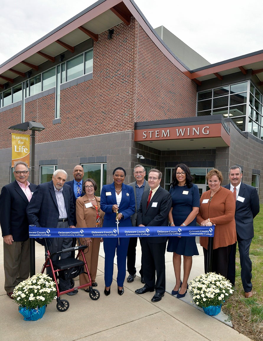 Photo of STEM Wing Ribbon-Cutting at Downingtown Campus