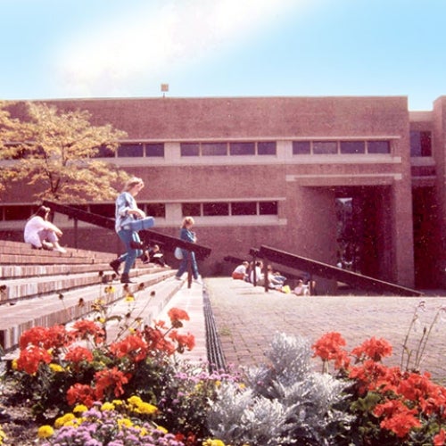 Old photo of the both the college and students