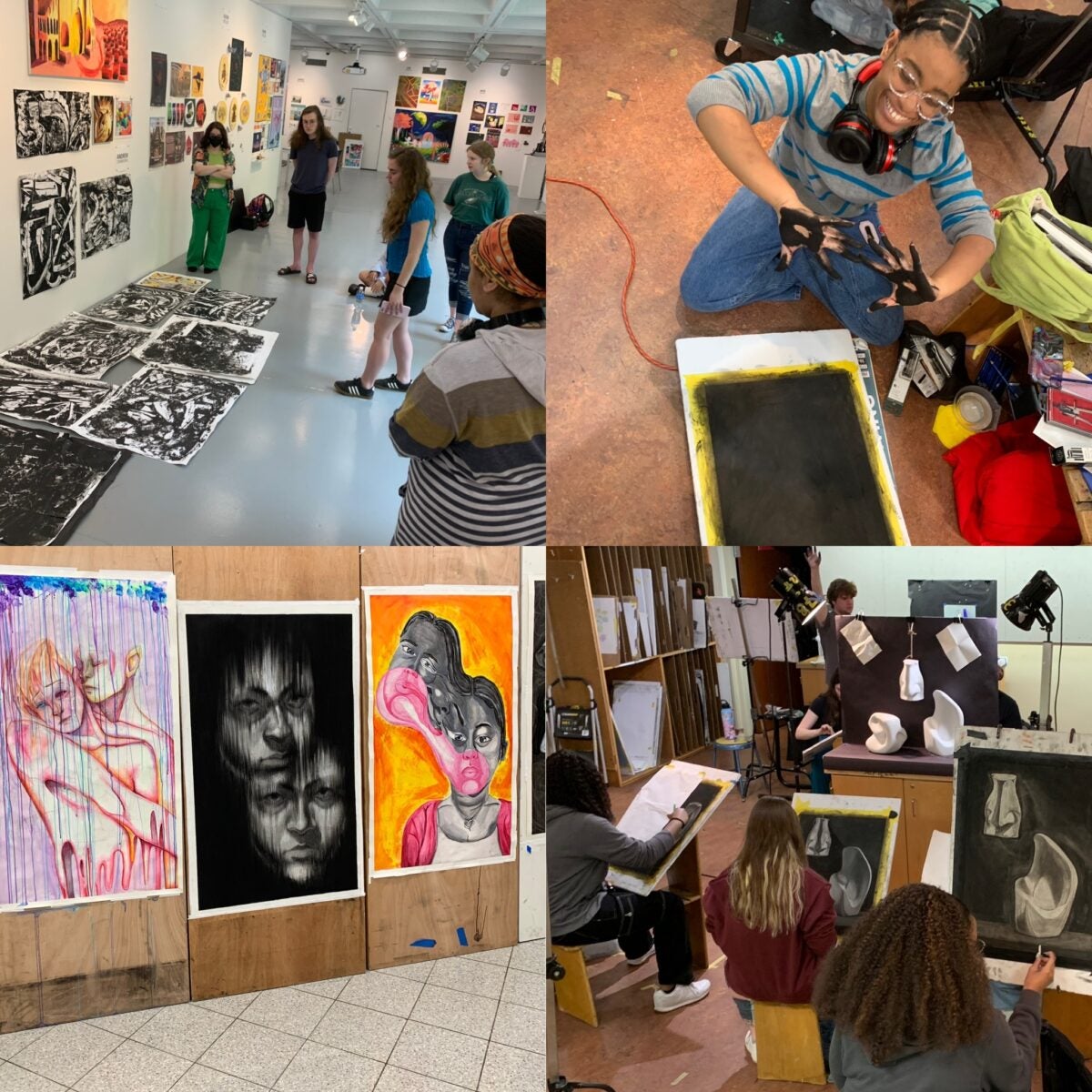 Collage of artwork displayed