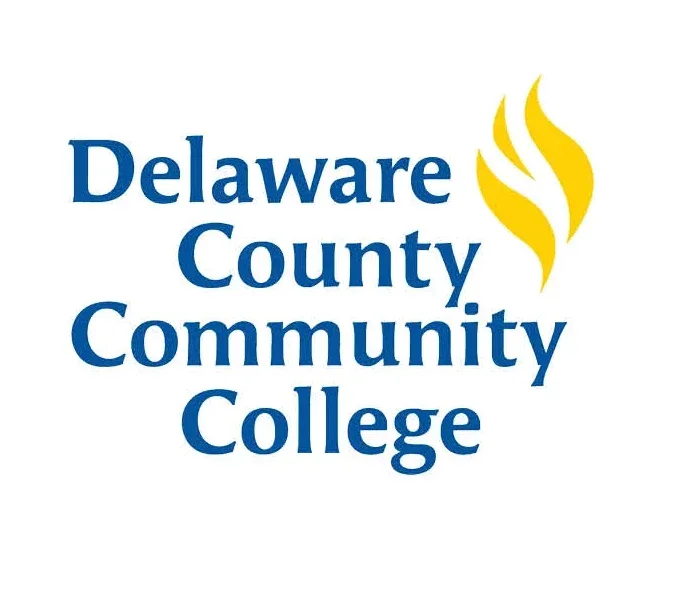 Logos of New Choices and Delaware County Community College side by side.
