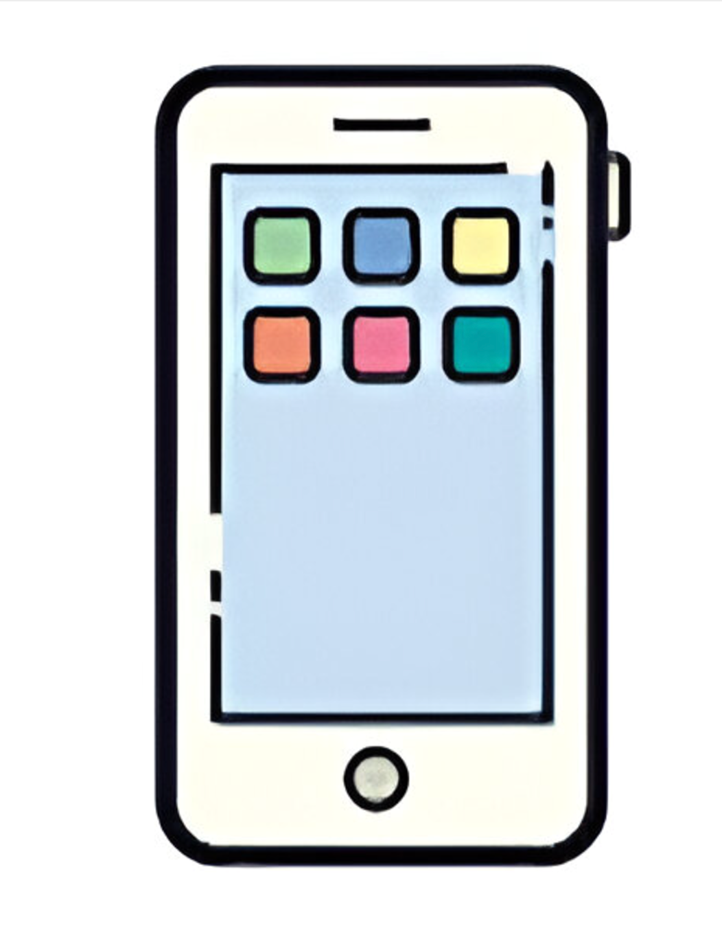 Icon of a smartphone displaying colorful app icons on the screen.