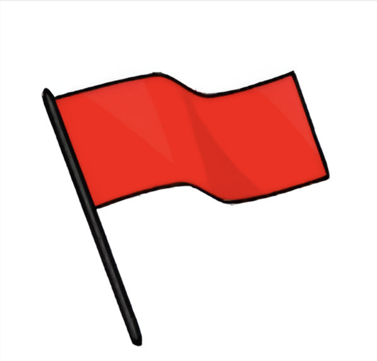 Icon of a red flag on a black pole, symbolizing a warning or alert.