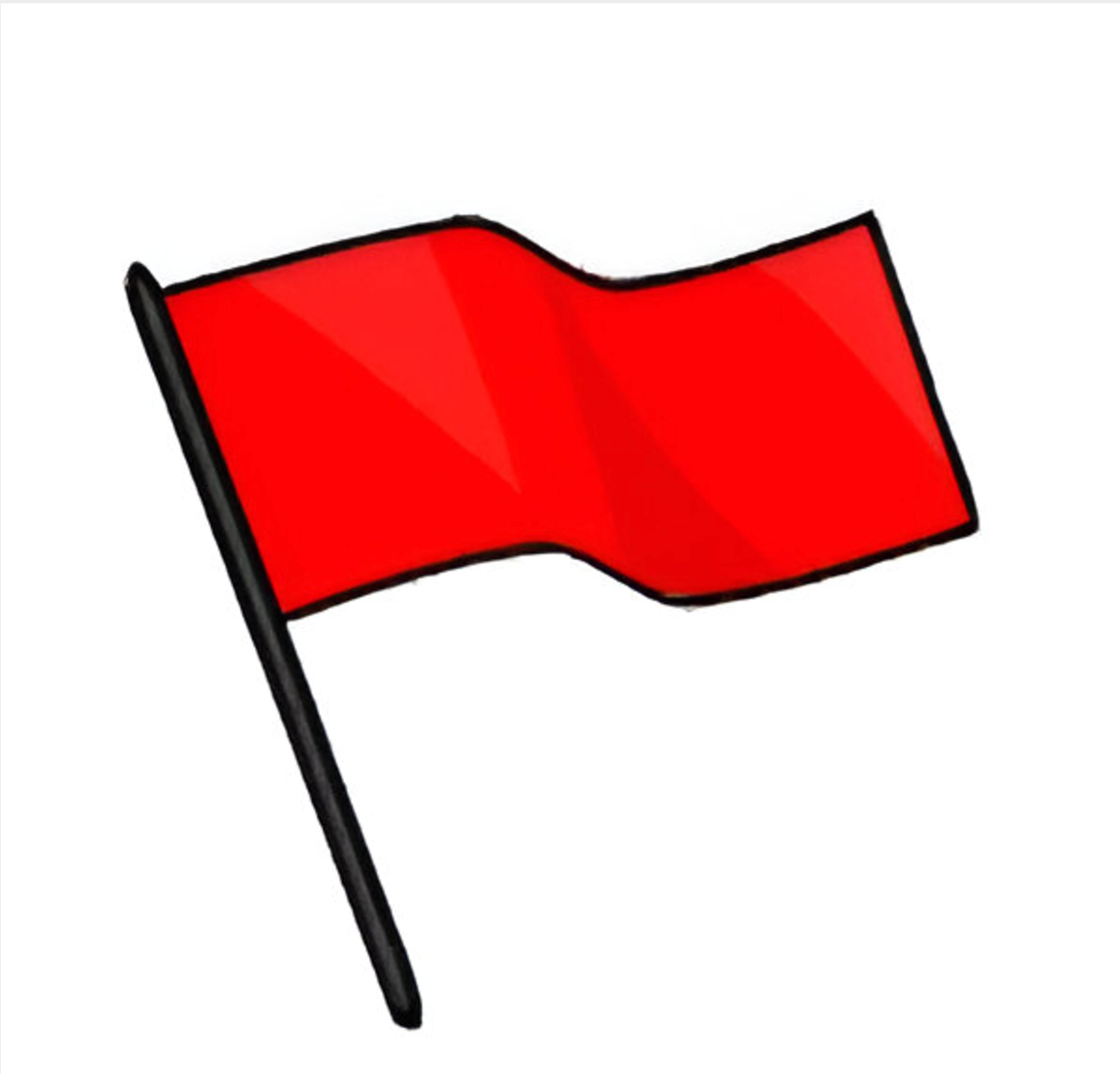 Icon of a red flag on a black pole, symbolizing a warning or alert.