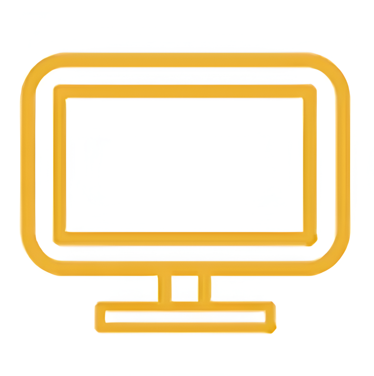 Gold computer monitor icon representing online services or virtual learning.