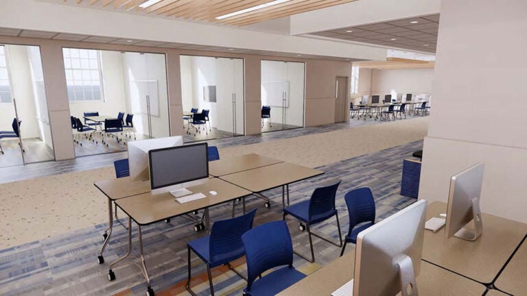 Rendering of study space at the new Southeast Center