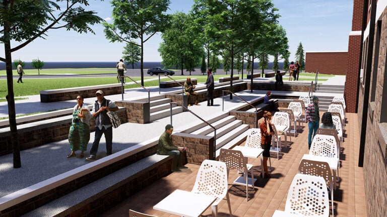 Rendering of outdoor space at the new Southeast Center