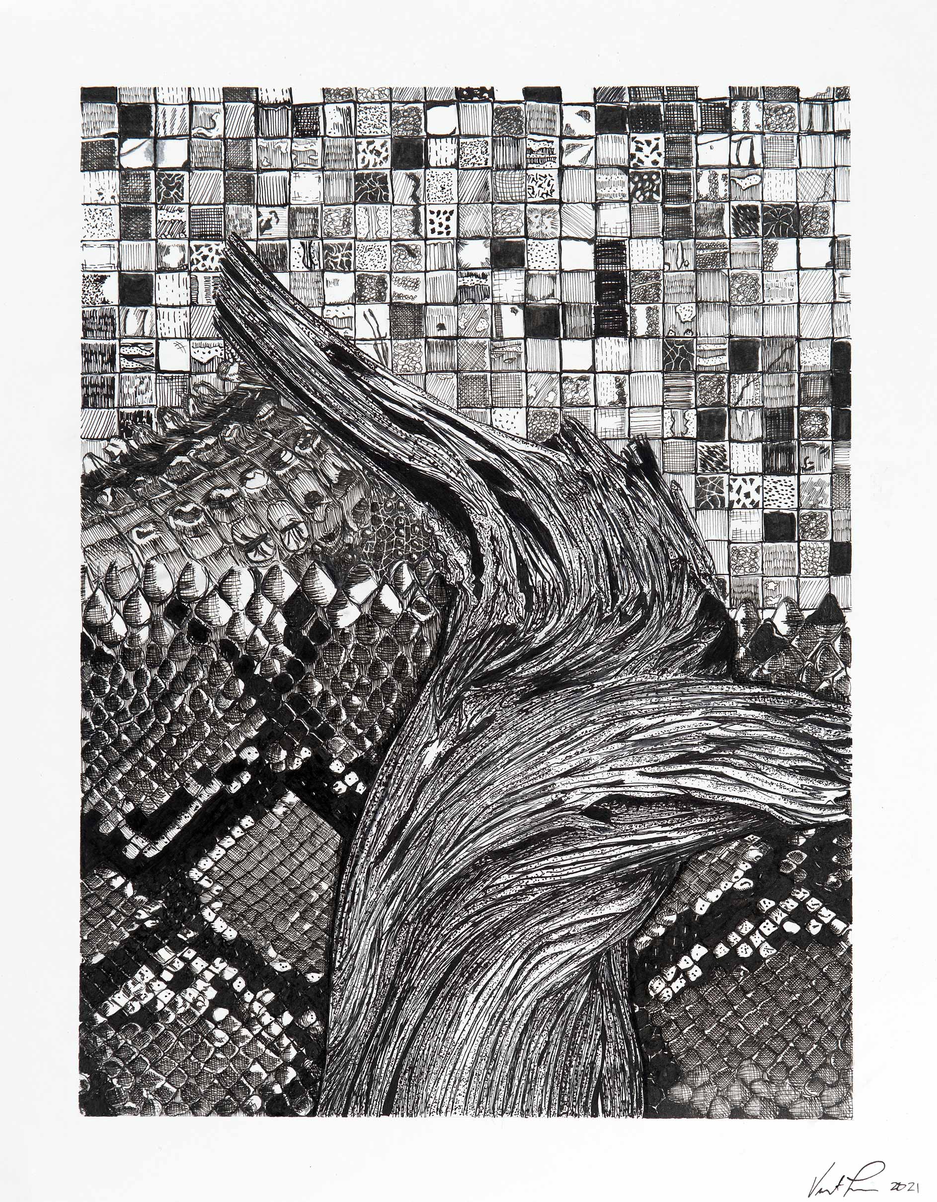 Vincent Lukban, Pen and ink 2D Design (ART 122), Fall 2021