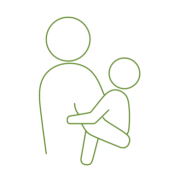 graphic of adult holding infant