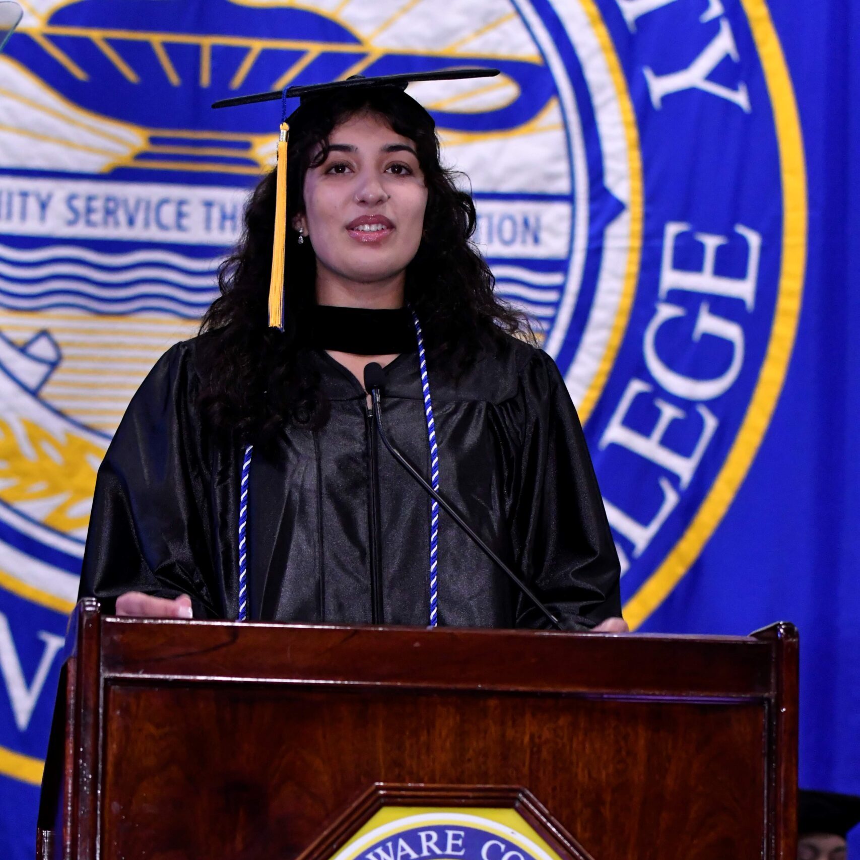 Student speaker Saroor Dhanju of Chester Springs.