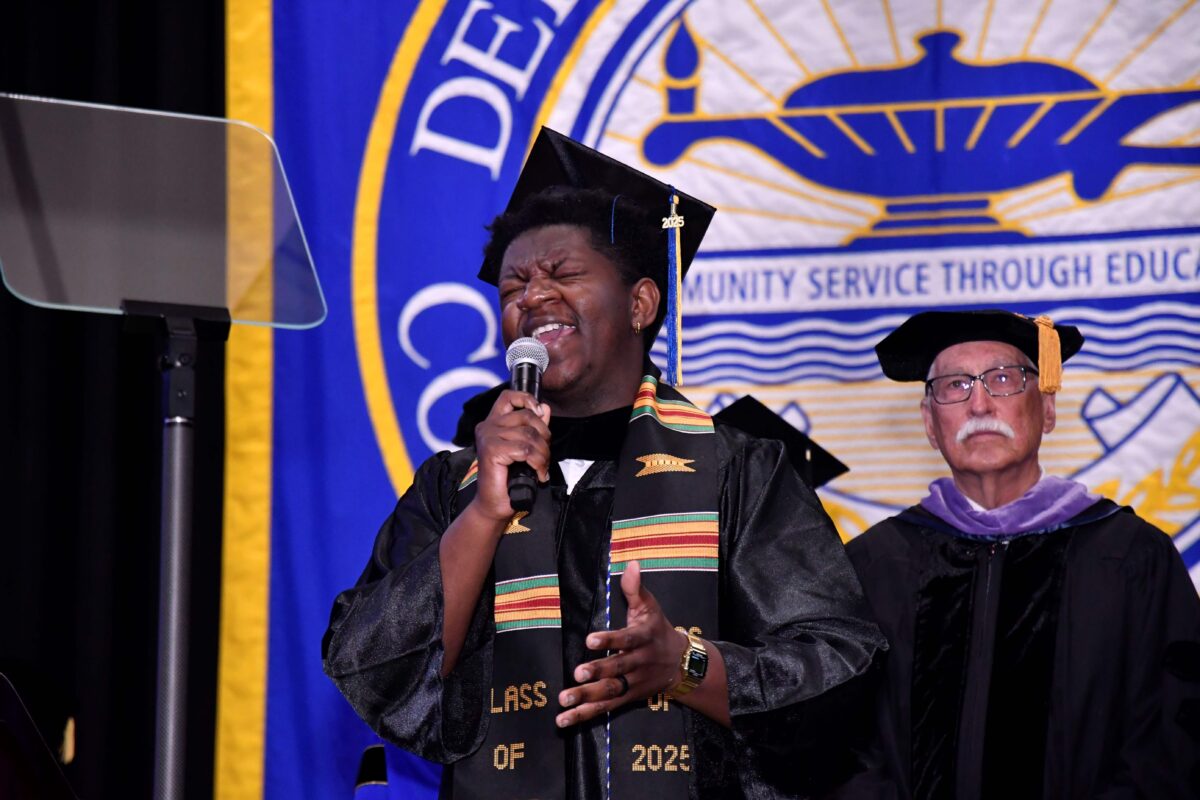 Graduate Daniel Joseph Hall-Walker of Yeadon performed the National Anthem.