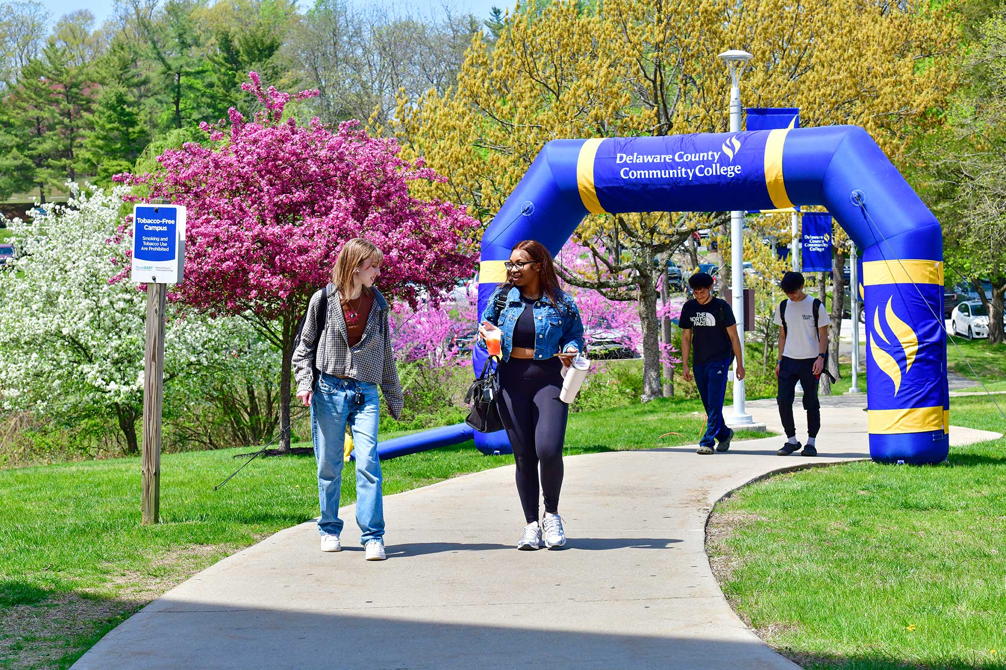 students walking on Marple Campus
