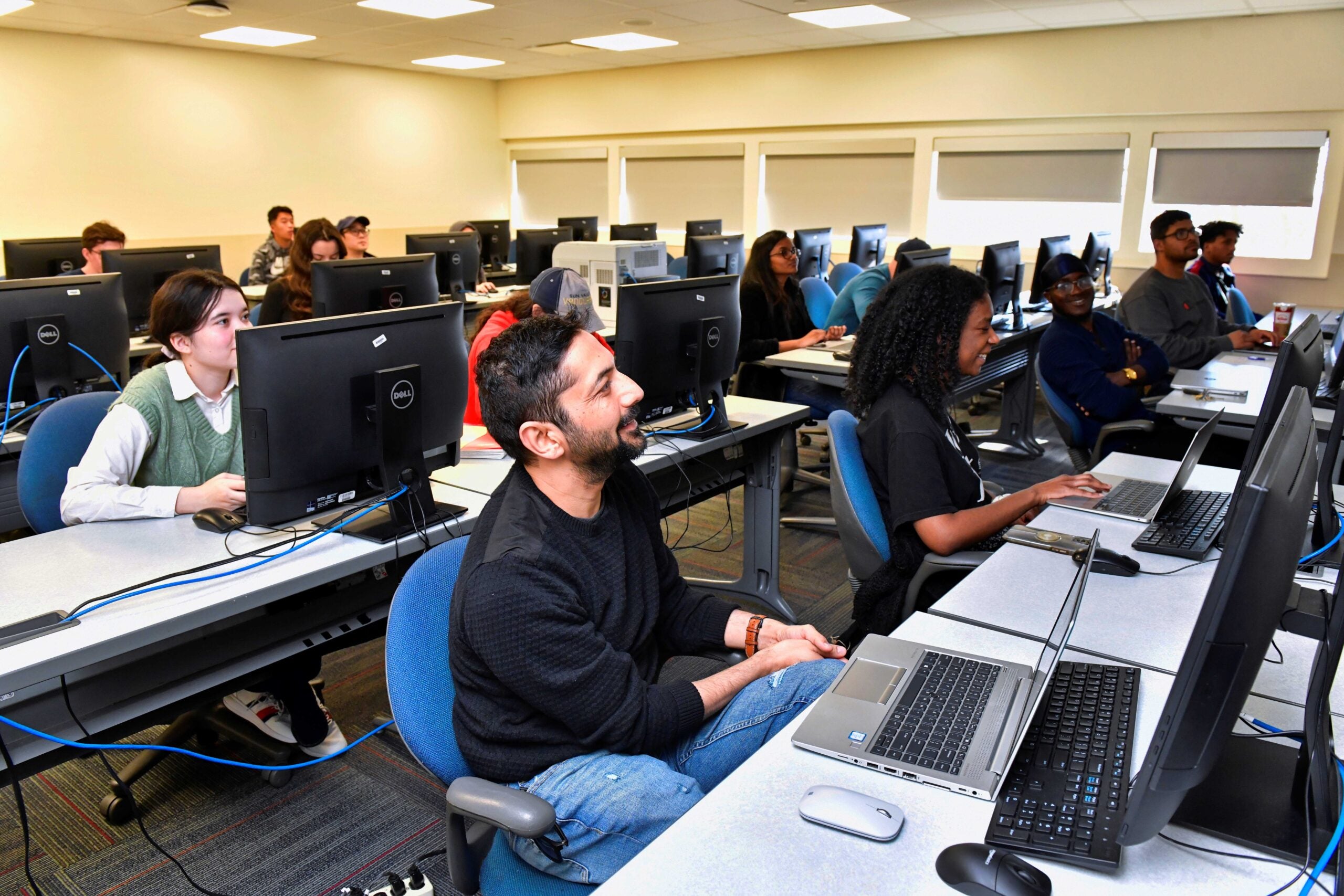 Students at computers