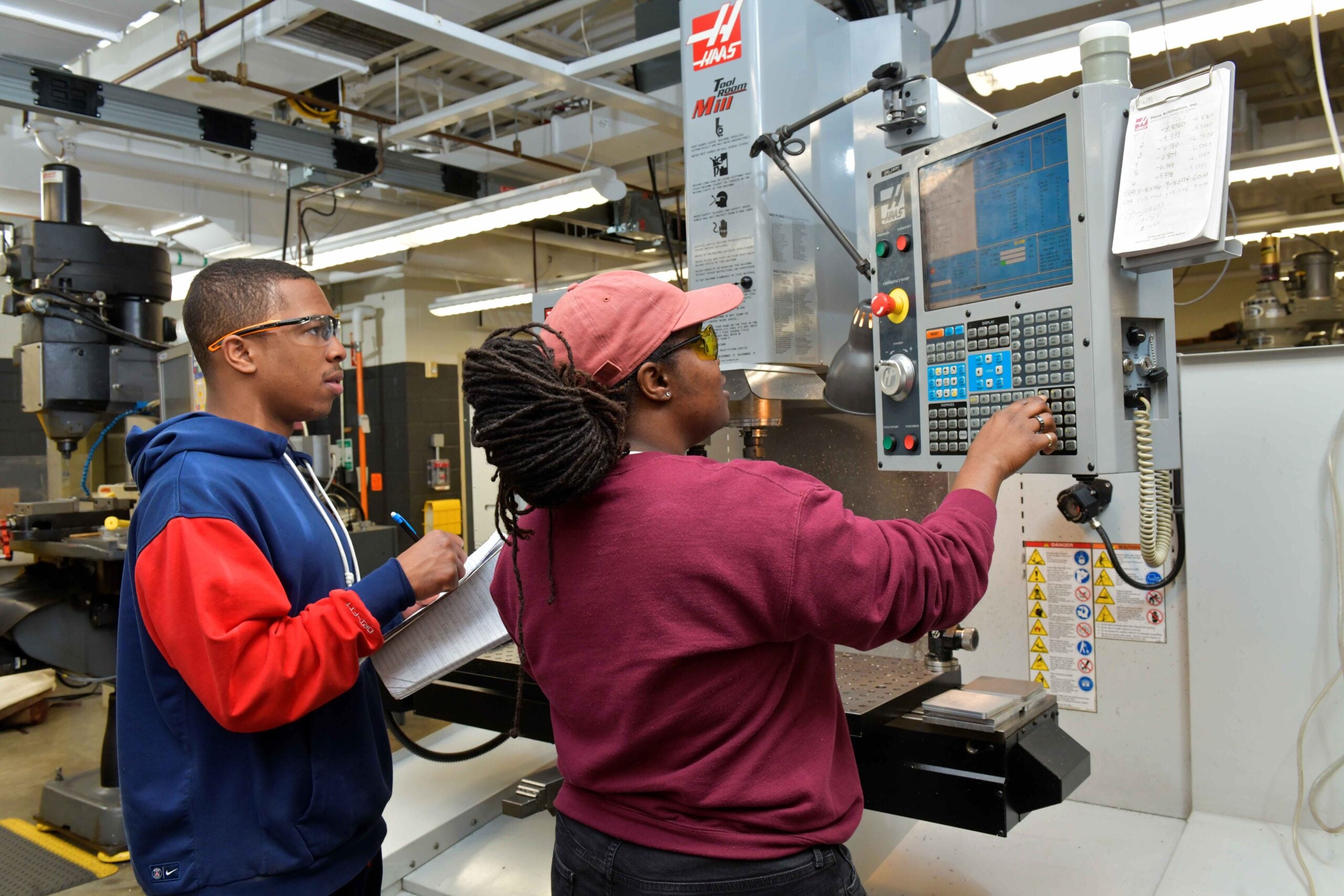 Mechanic receiving training at Delaware County Community College