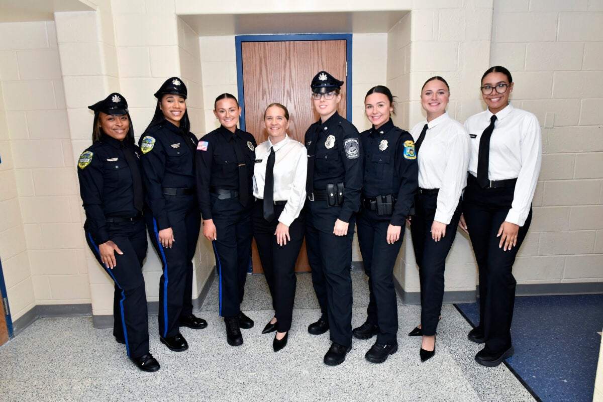A group of graduates from DCCC's Municipal Police Academy.