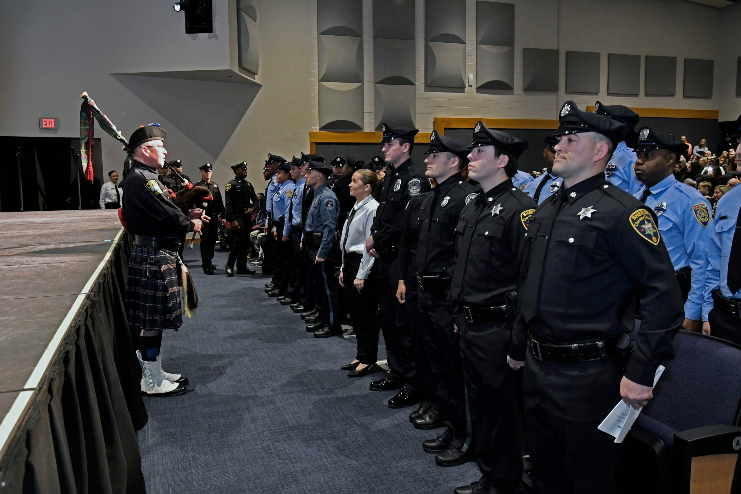 Graduates of Delaware County Community College's Police Academy.