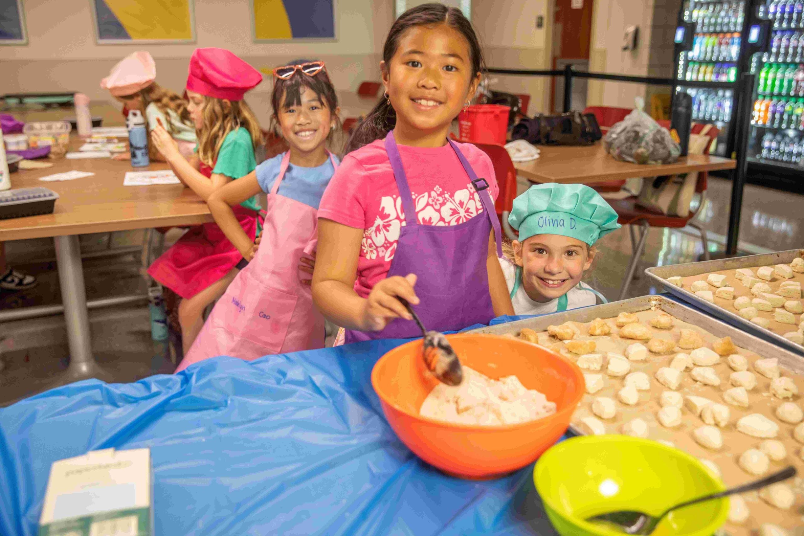 Kids cooking at camp
